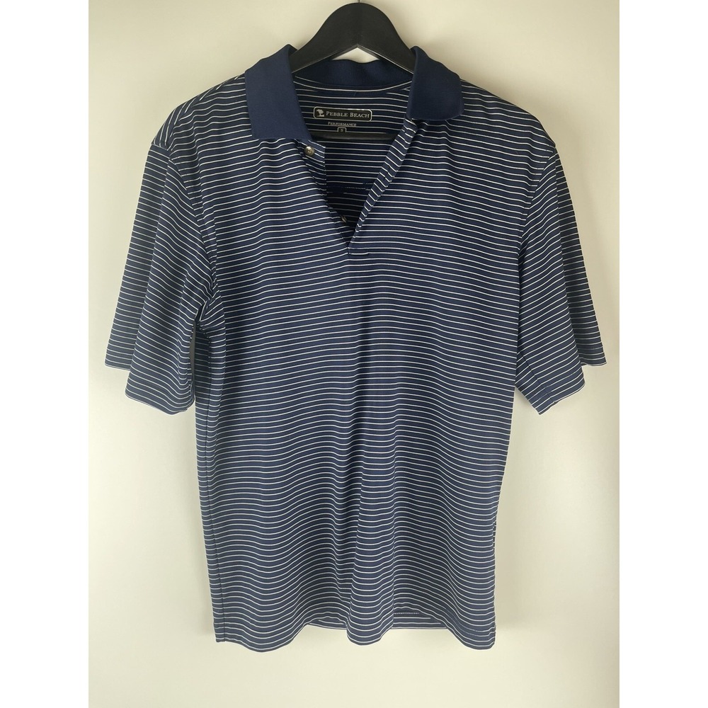 Pebble Beach Performance Golf Polo Shirt Navy Blue Men's Small